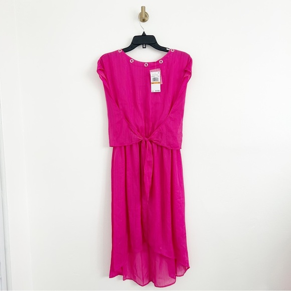 MICHAEL Michael Kors Dresses & Skirts - NEW Michael Michael Kors $175 Capsule Tie Front Ruffled High Low Satin Dress S